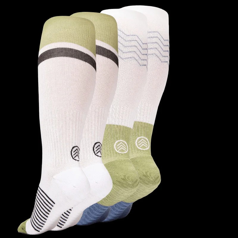 Gripjoy Men's Extended Size Compression Socks with Grips (Pack of 2)