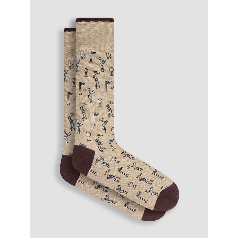 Bugatchi Fashion Mercerized Socks - Sand