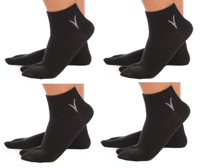 V-Toe Socks, Inc Black Casual Ankle Split Toe Socks (4 Pair)