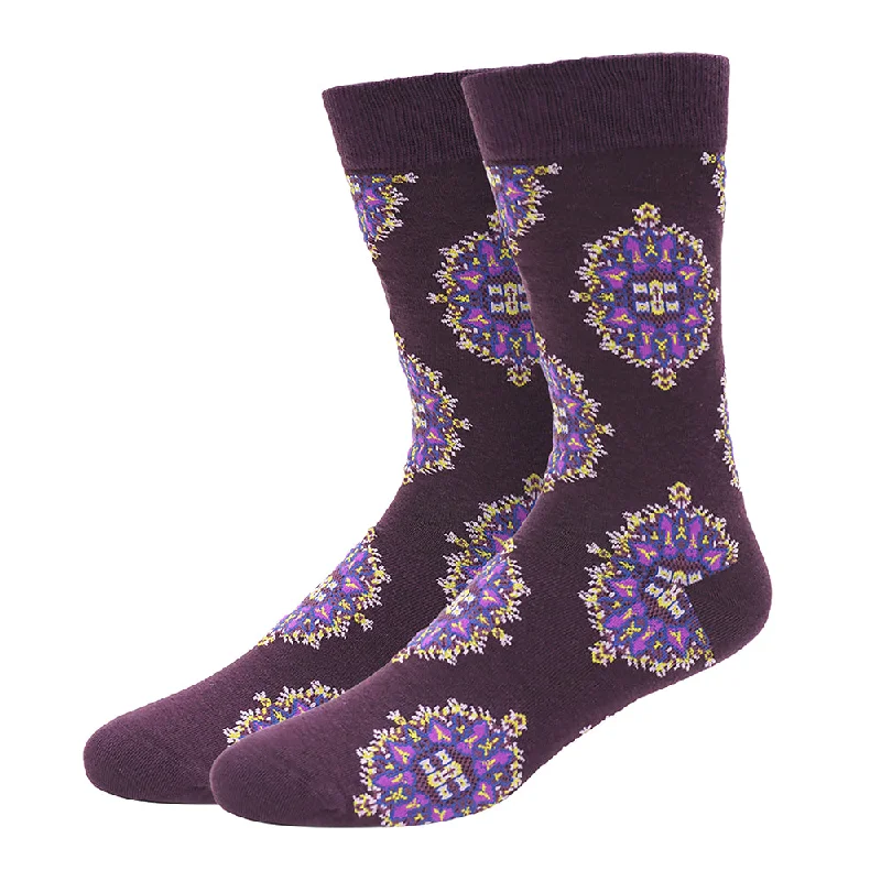 Purple Medallion Men's Socks