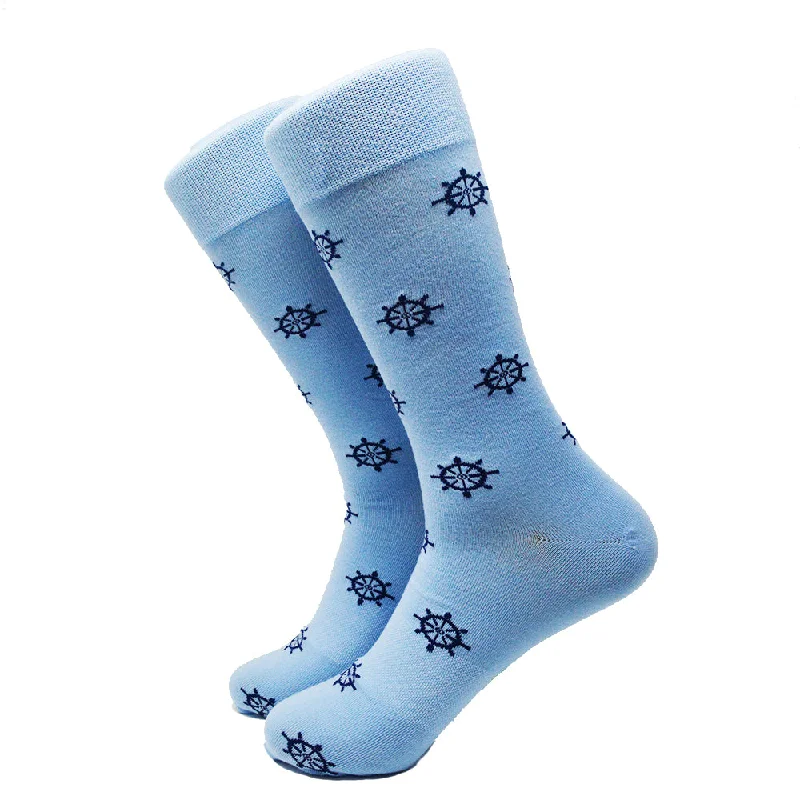 Ship Wheel Socks - Men's Mid Calf