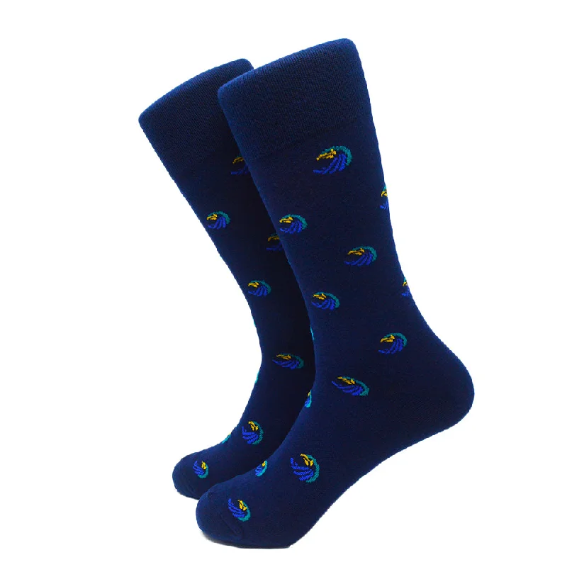 Salve Regina University Socks - Seahawk Logo - Men's Mid Calf