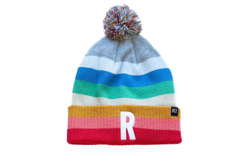 Bright Stripe Pom Pom Hat