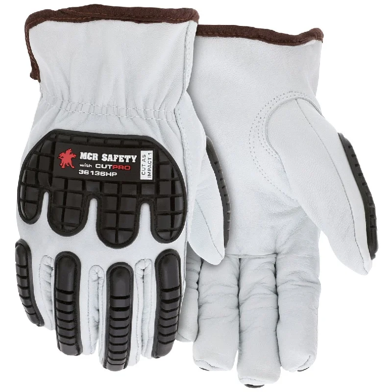 Leather Drivers A5 Cut Resistant Work Gloves with Goatskin Grain Leather and Hypermax Liner, Keystone Thumb, 1/Pair