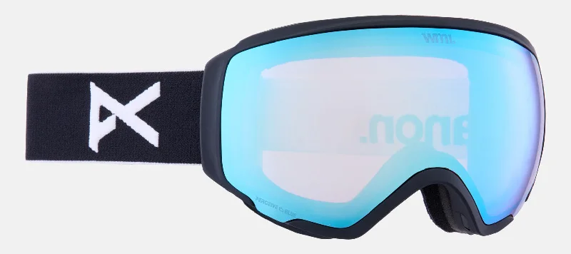 Anon WM1 Goggles & MFI Face Mask & Spare Lens Low Bridge Fit Black / Perceive Variable Blue