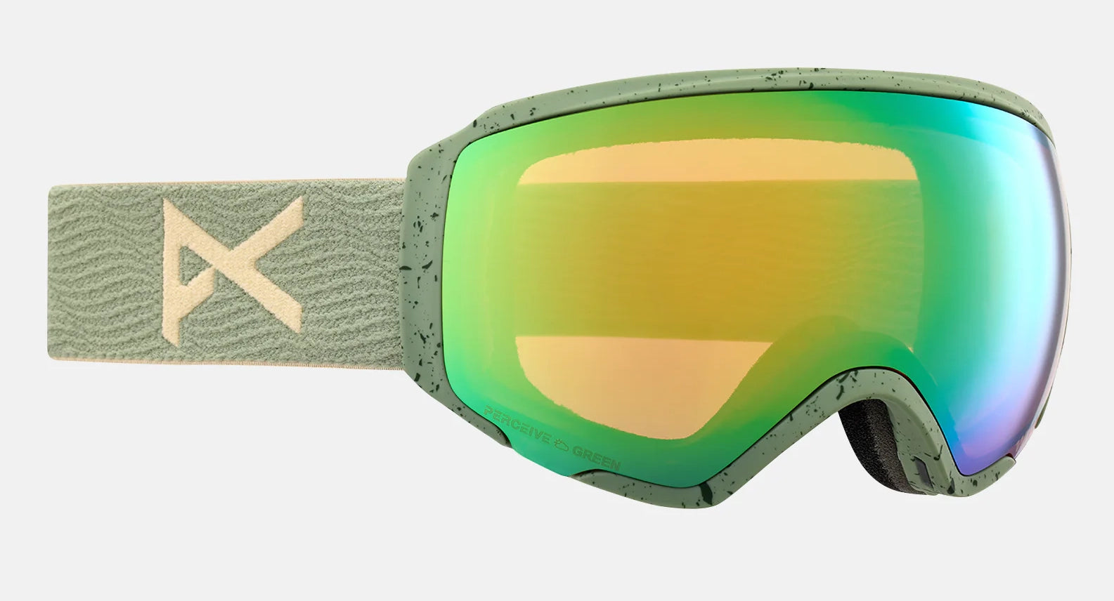 Anon WM1 Goggles & MFI Face Mask & Spare Lens Low Bridge Fit Hedge / Perceive Variable Green Lens