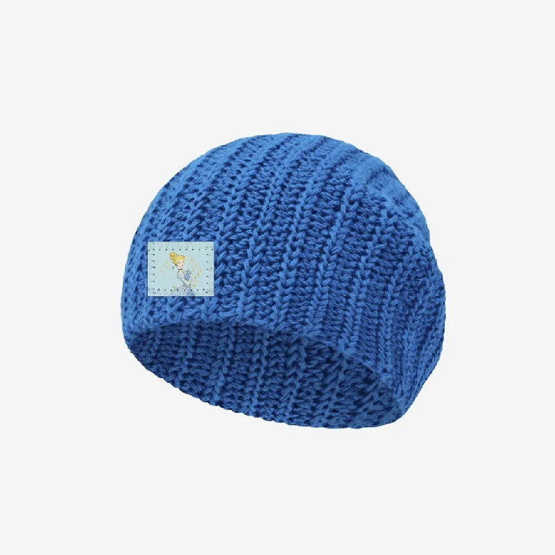 Cinderella Gold Foil Soft Blue Baby Beanie