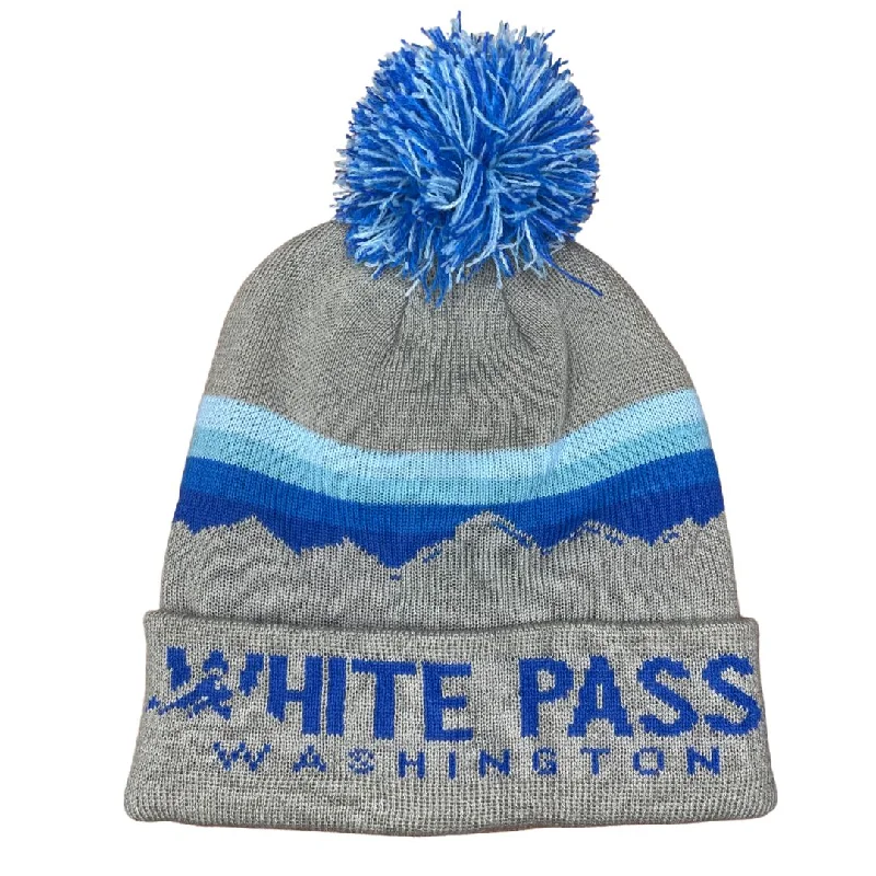 WP Grey/Blue Mountain Range Beanie