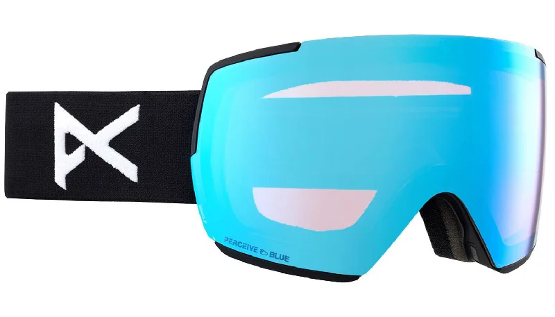 Anon M5 Goggles & MFI Face Mask & Spare Lens Low Bridge Fit Black / Perceive Variable Blue Lens