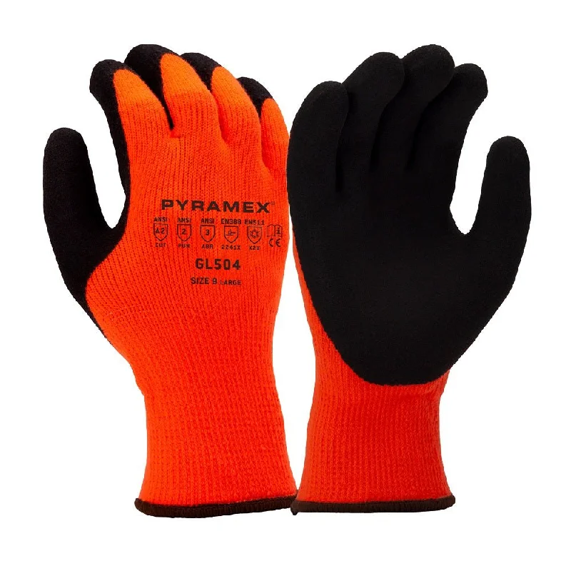 Pyramex Sandy Latex Coated Insulated Cut Resistant Work Gloves GL504 (12 Pair)