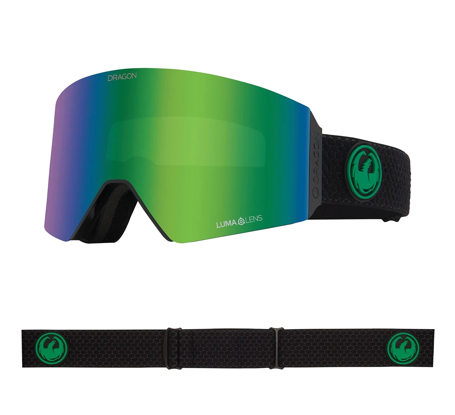 Dragon RVX OTG Snow Goggles 2022 Split / Lumalens Green Ion + Spare Lens Asian Fit