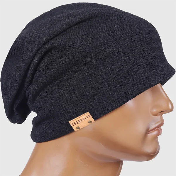 Men Jersey Long Slouchy Beanie Hat B010