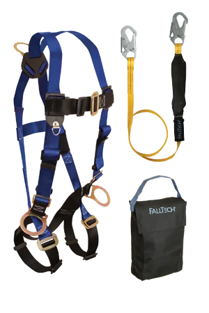 FallTech Back and Side D-rings, Mating Buckles, 6' SoftPack Lanyard and Gear Bag