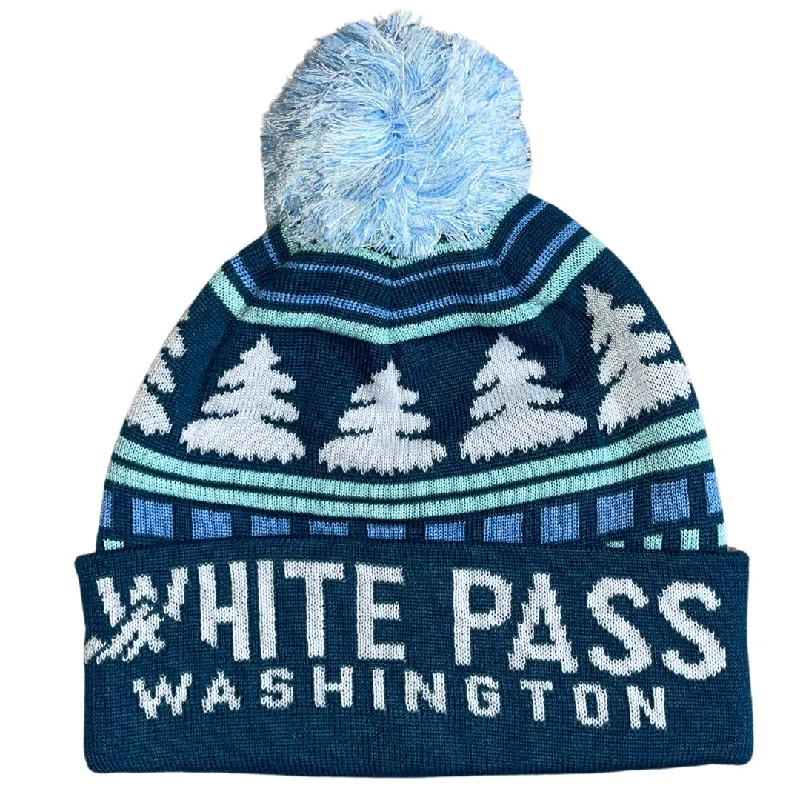 WP Teal/Blue/White Tree Beanie