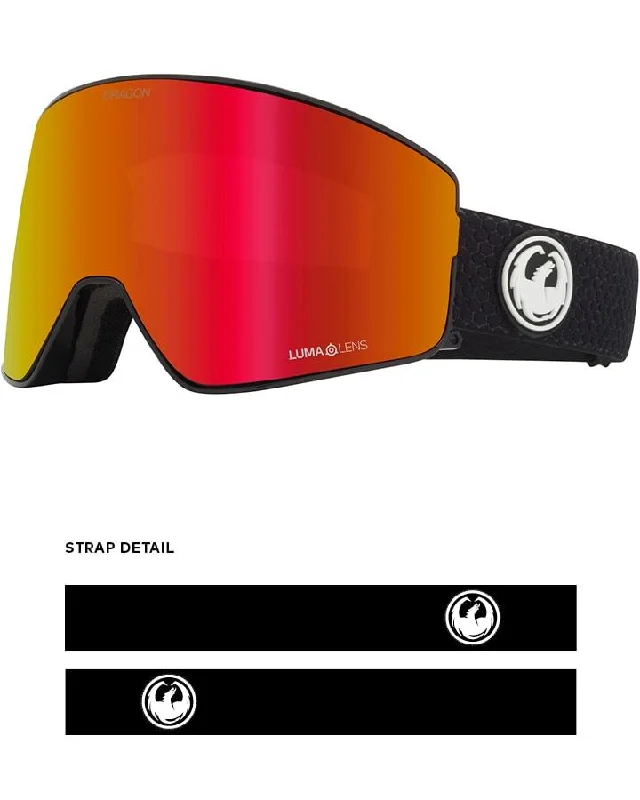 Dragon PXV2 Asian Fit Snow Goggles Split / Lumalens Red Ion + Spare Lens