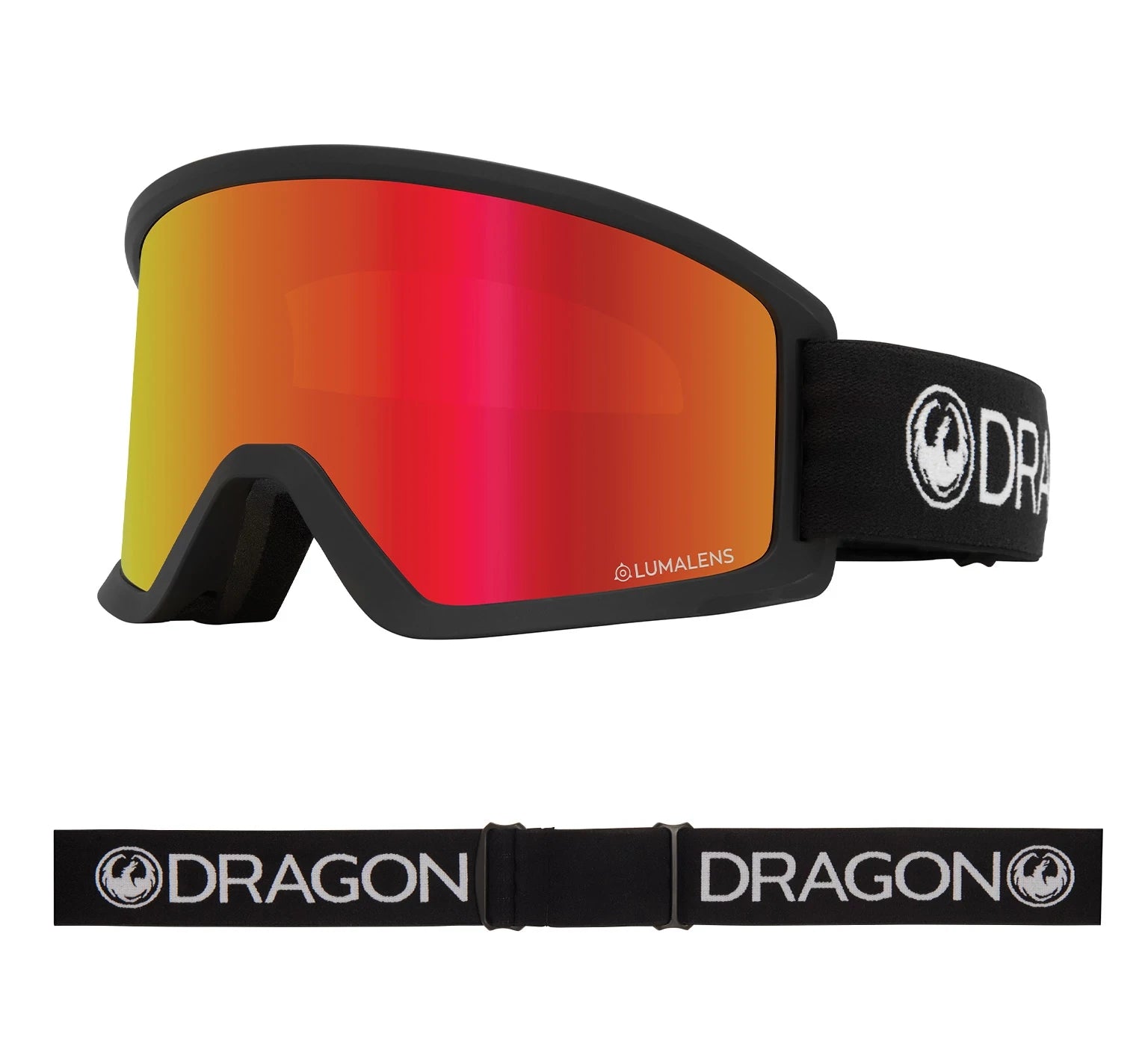 Dragon DX3 OTG Snow Goggles Black / Lumalens Black Red Ion