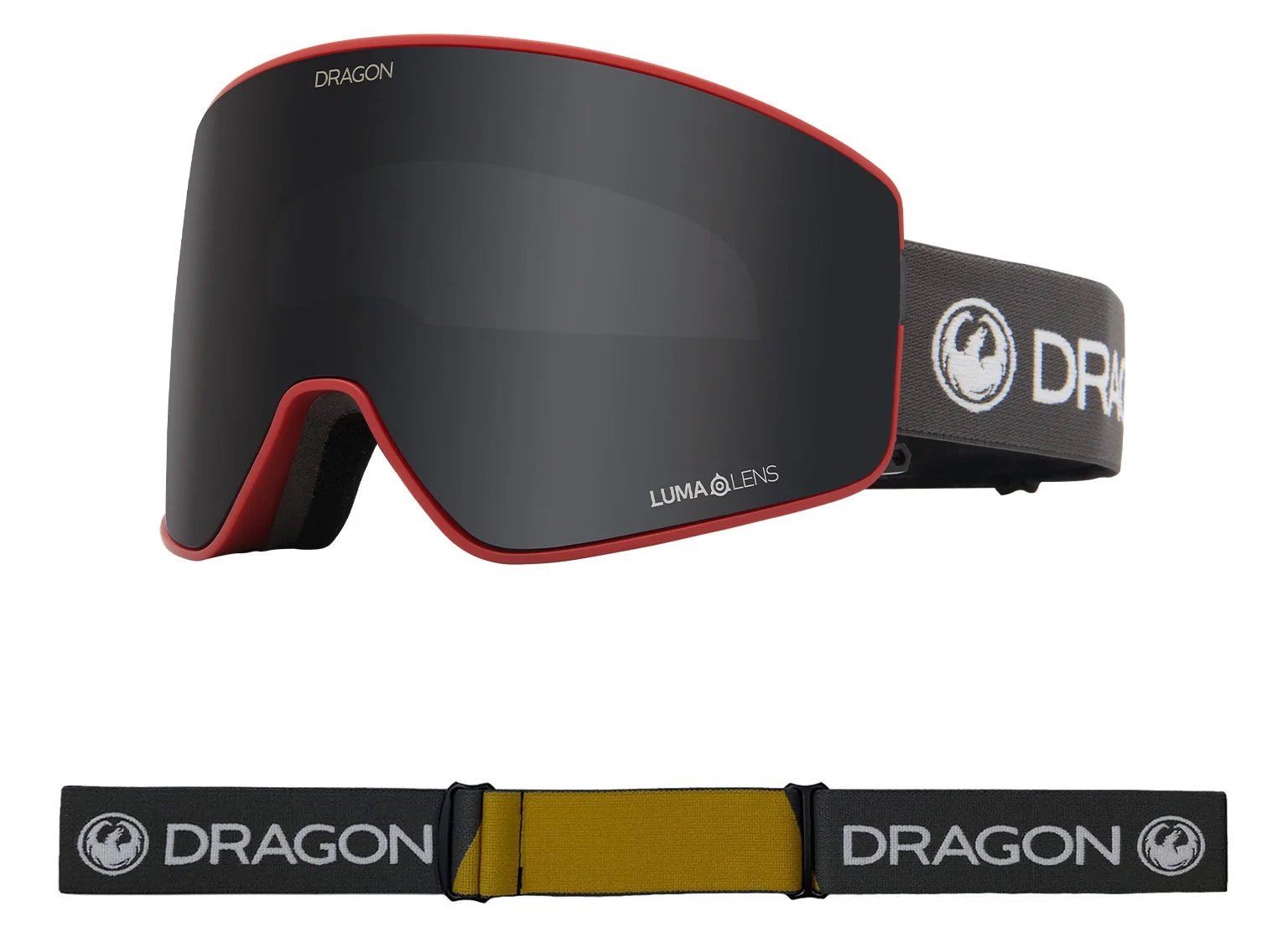 Dragon PXV2 Snow Goggles Block Red / Lumalens Dark Smoke + Lumalens Rose