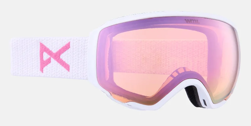 Anon WM1 Goggles & MFI Face Mask & Spare Lens Low Bridge Fit White/ Perceive Cloudy Pink Lens