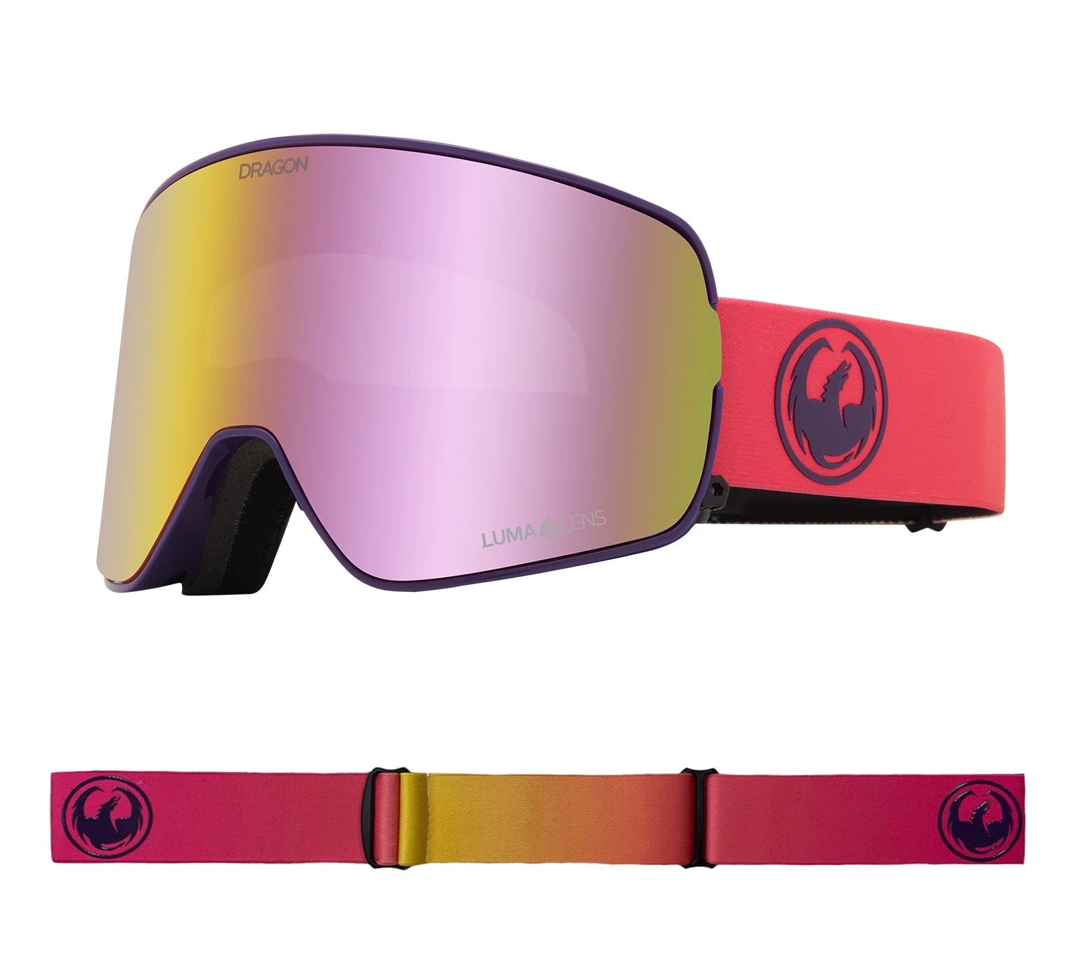 Dragon NFX2 Snow Goggles 2022 Fade Pink / Lumalens Pink Ion + Spare Lens