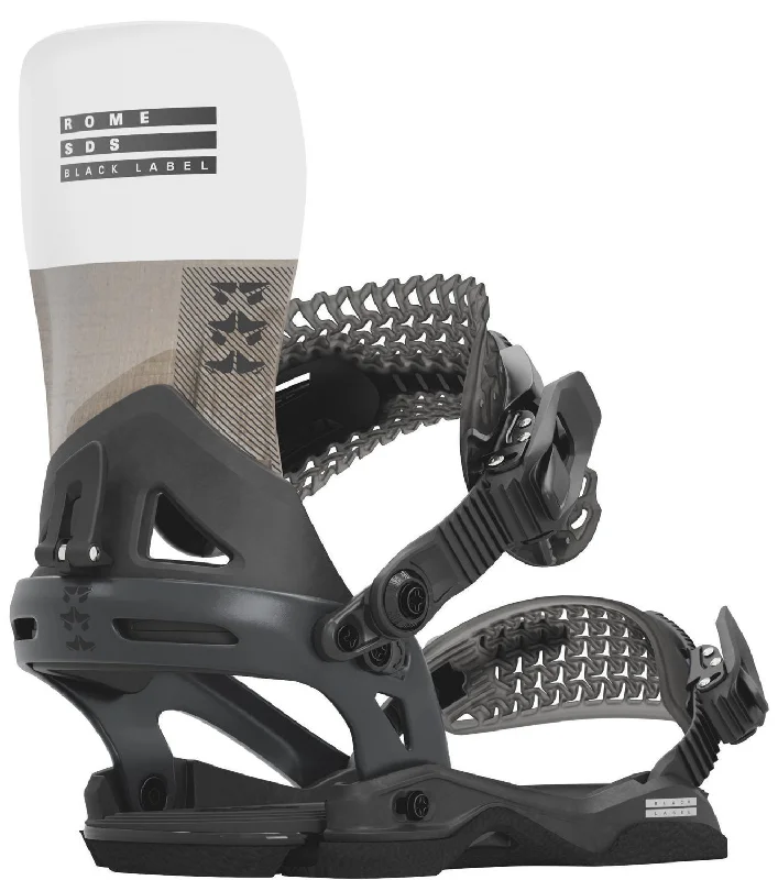 Rome Black Label Snowboard Bindings L/XL (Men's US 10.5-13) Black/White New