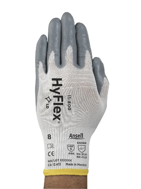 Ansell HyFlex 11-800,12 Pair, Nitrile Coated Safety Gloves