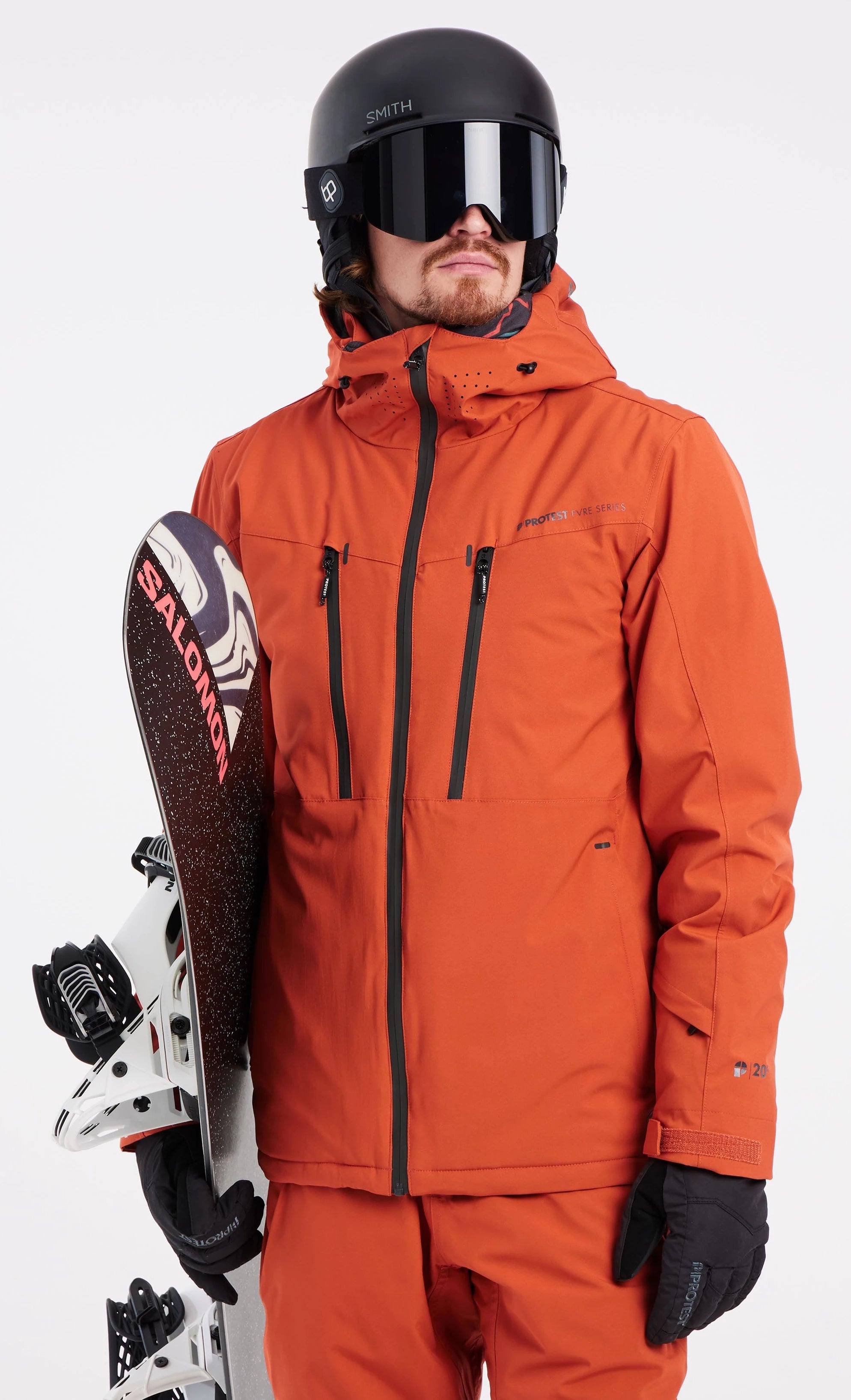 Protest Timo Jacket Mens Brick Orange