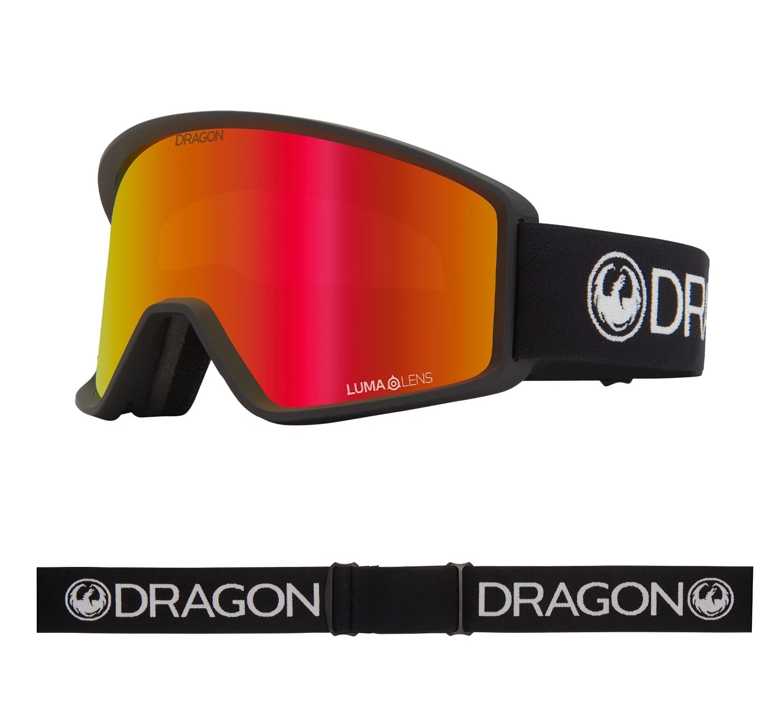 Dragon DXT OTG Snow Goggles Black / Lumalens Black Red Ion