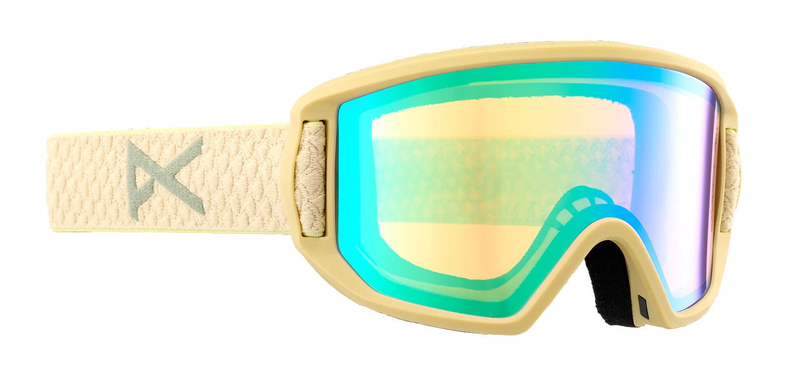 Anon Relapse Junior Goggles & MFI Face Mask Low Bridge Fit Mushroom / Green Frame / Amber lens