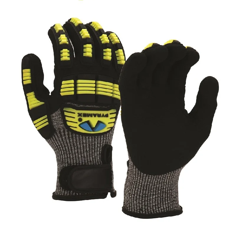 Pyramex Sandy Nitrile Coated Impact/Cut Resistant Work Gloves GL610C (1 Pair)