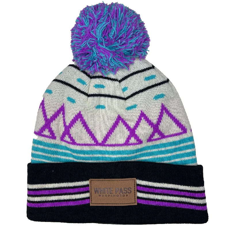 WP Teal/Purple Geometric Beanie