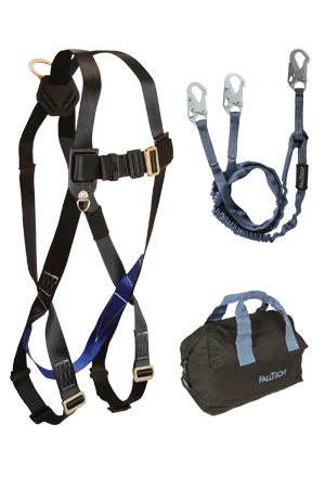 FallTech 3pt, Back D-ring, Mating Buckles, 6' Internal Y-Leg and Gear Bag