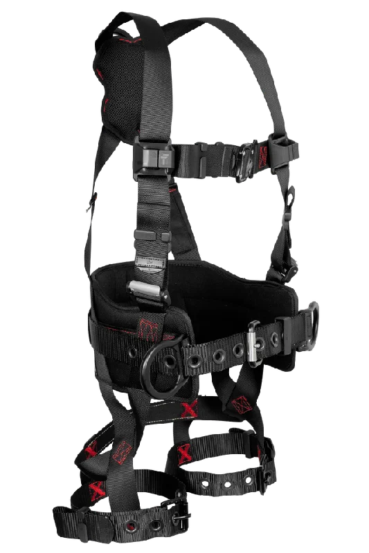 8144B, Falltech Iron™ 3D Construction Belted Full Body Harness, Tongue Buckle Leg Adjustment