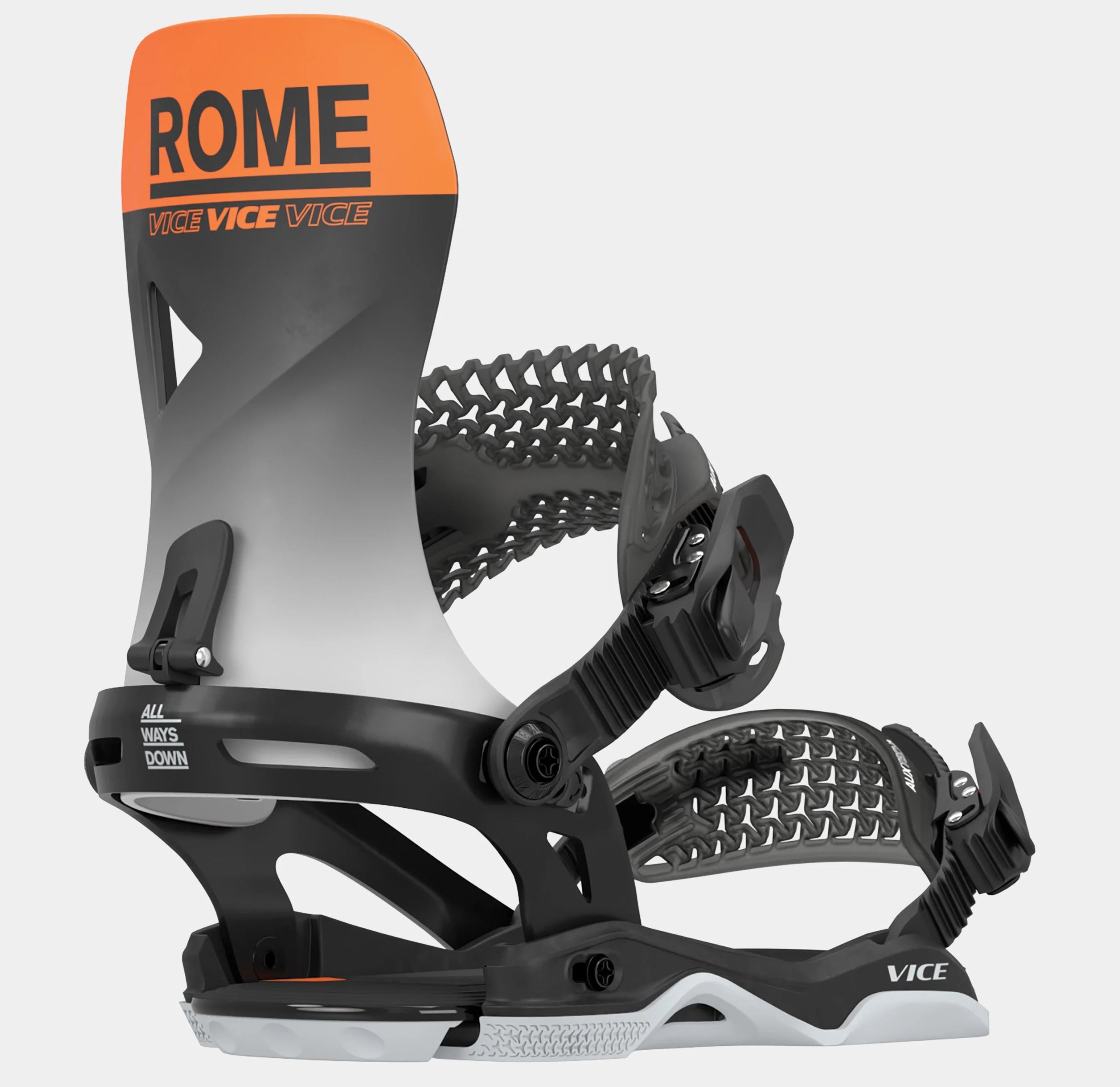 Rome Vice Snowboard Bindings Mens 2025 Black / Orange