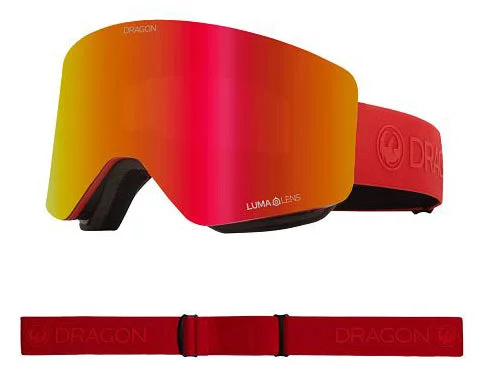 Dragon R1 OTG Snow Goggles Low Bridge Saffron / Lumalens Red Ion + Lumalens Rose