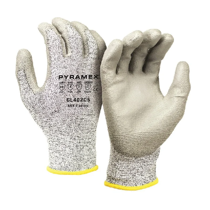 Pyramex PU Polyurethane Coated Cut Resistant Work Gloves GL402C5 (12 Pair)