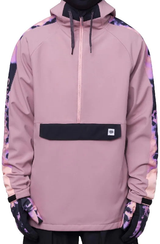 686 Waterproof Anorak Jacket Mens Dusty Mauve / Colourblock