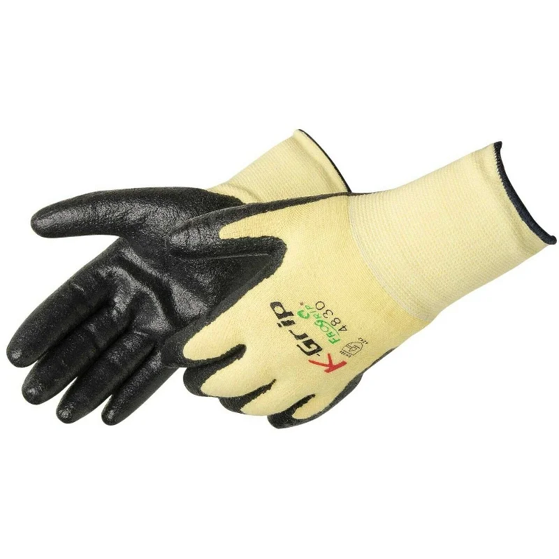 K-Grip ANSI A2 Cut Resistant Nitrile Coated Gloves with Yellow Aramid Shell