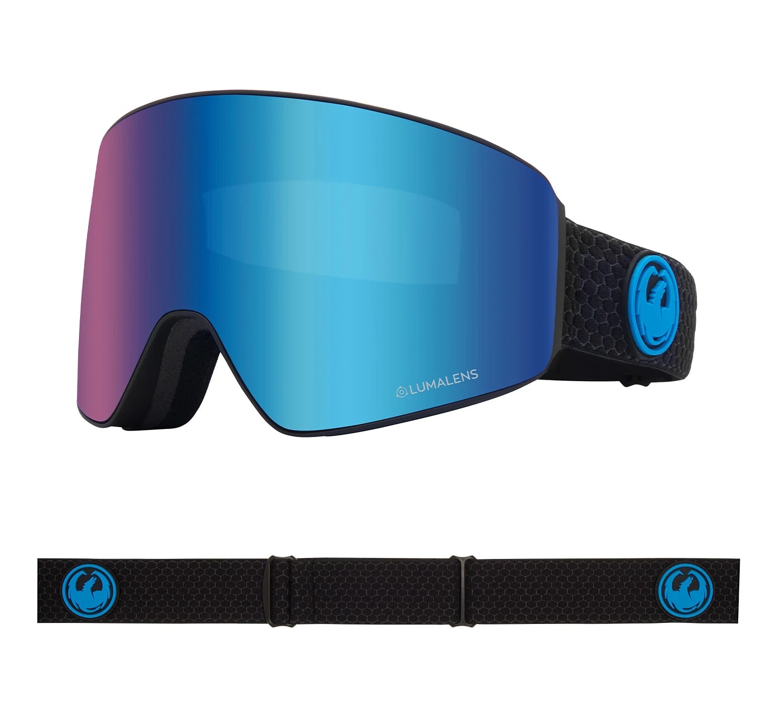 Dragon PXV Snow Goggles 2022 Split / Lumalens Blue Ion + Spare Lens Asian Fit