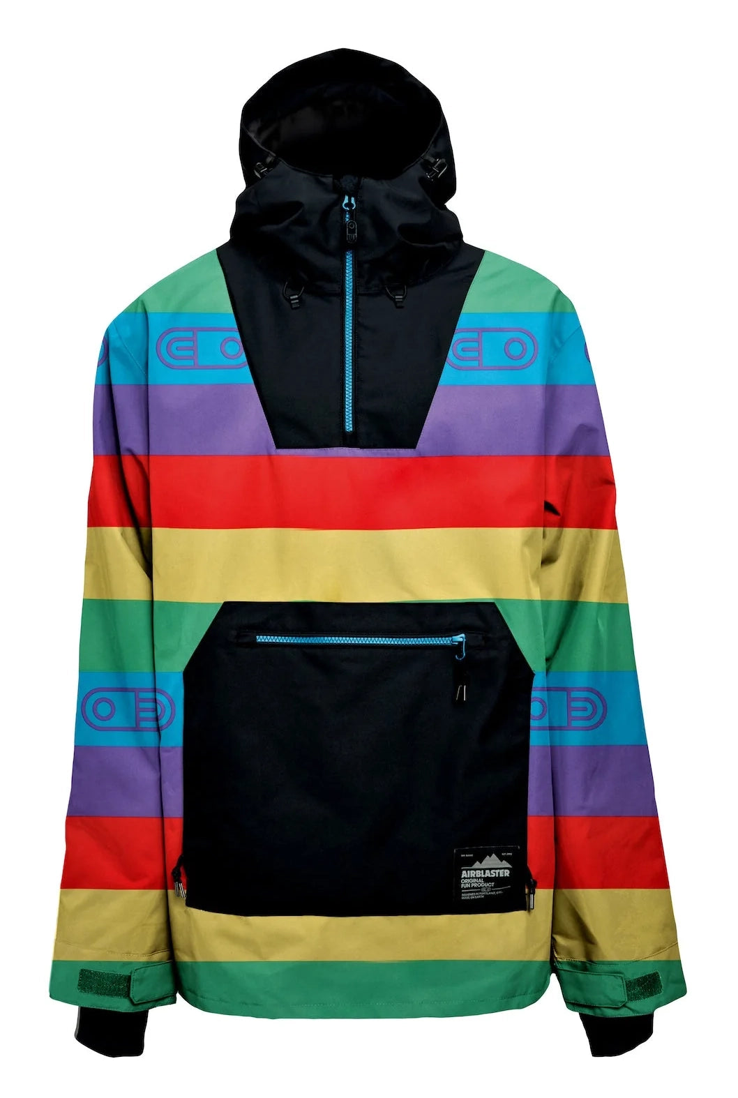 Airblaster Freedom Pull Over Jacket Mens Rainbow Stripe