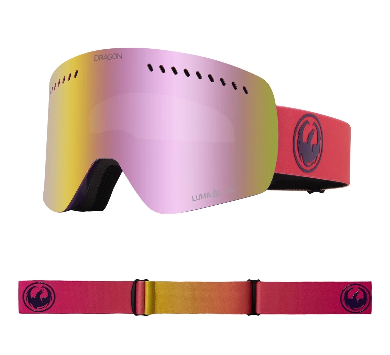 Dragon NFXS Snow Goggles 2022 Fade Pink / Lumalens Pink Ion + Spare Lens