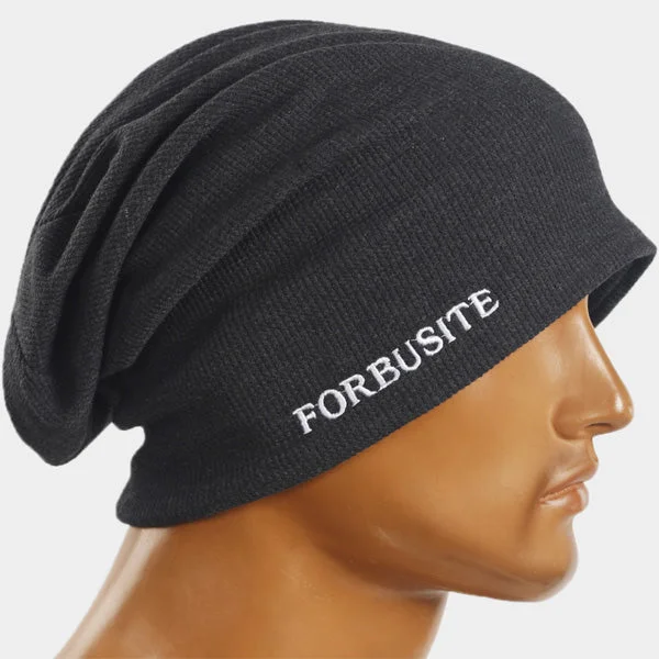 Men Waffle Fabric Cotton Beanie Slouchy Hat B419