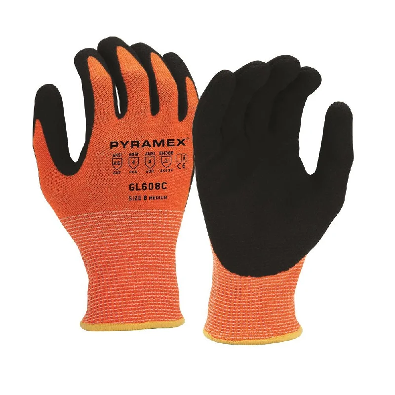 Pyramex Sandy Nitrile Coated Cut Resistant Work Gloves GL608C (12 Pair)