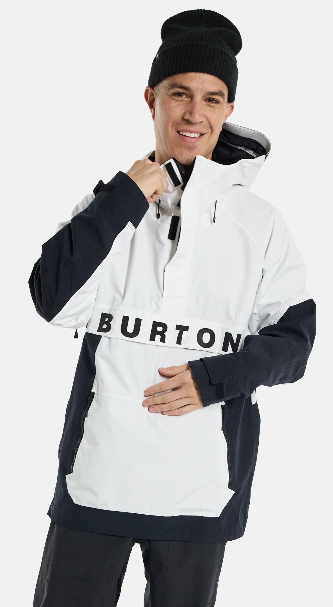 Burton Frostner Anorak Jacket Mens Stout White / Black