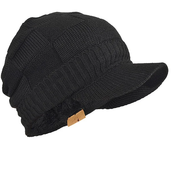 Men Knit Beanie Visor Hats for Winter B322