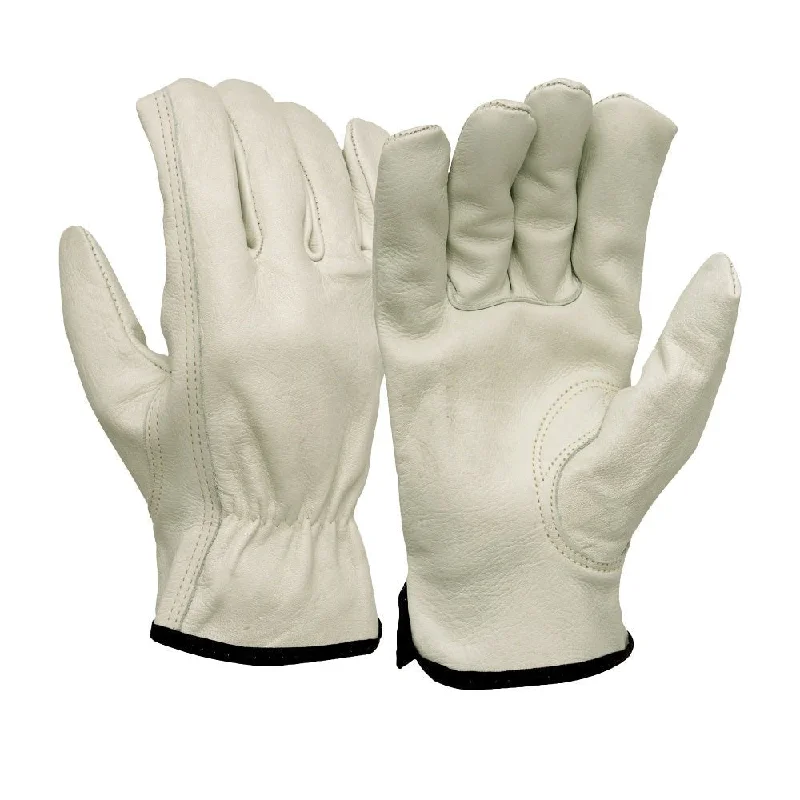 Pyramex Grain Cowhide Leather Driver Gloves Keystone Thumb, GL2004K (12 Pair)